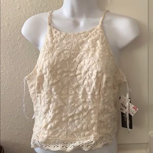 Lace tank top with tag